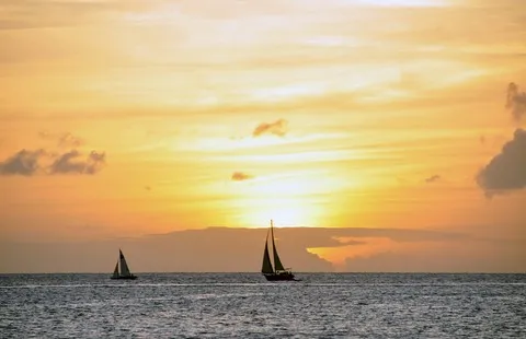 Saing in the sunset, What else l'Atlantique au coucher du soleil #online_yachting